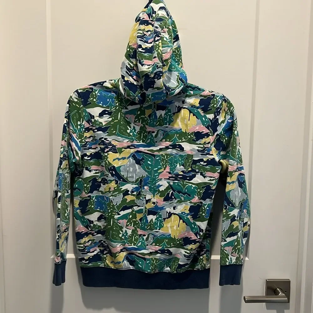 The North Face Youth Medium Jaiden Green Valley Allover Print Pullover Hoodie